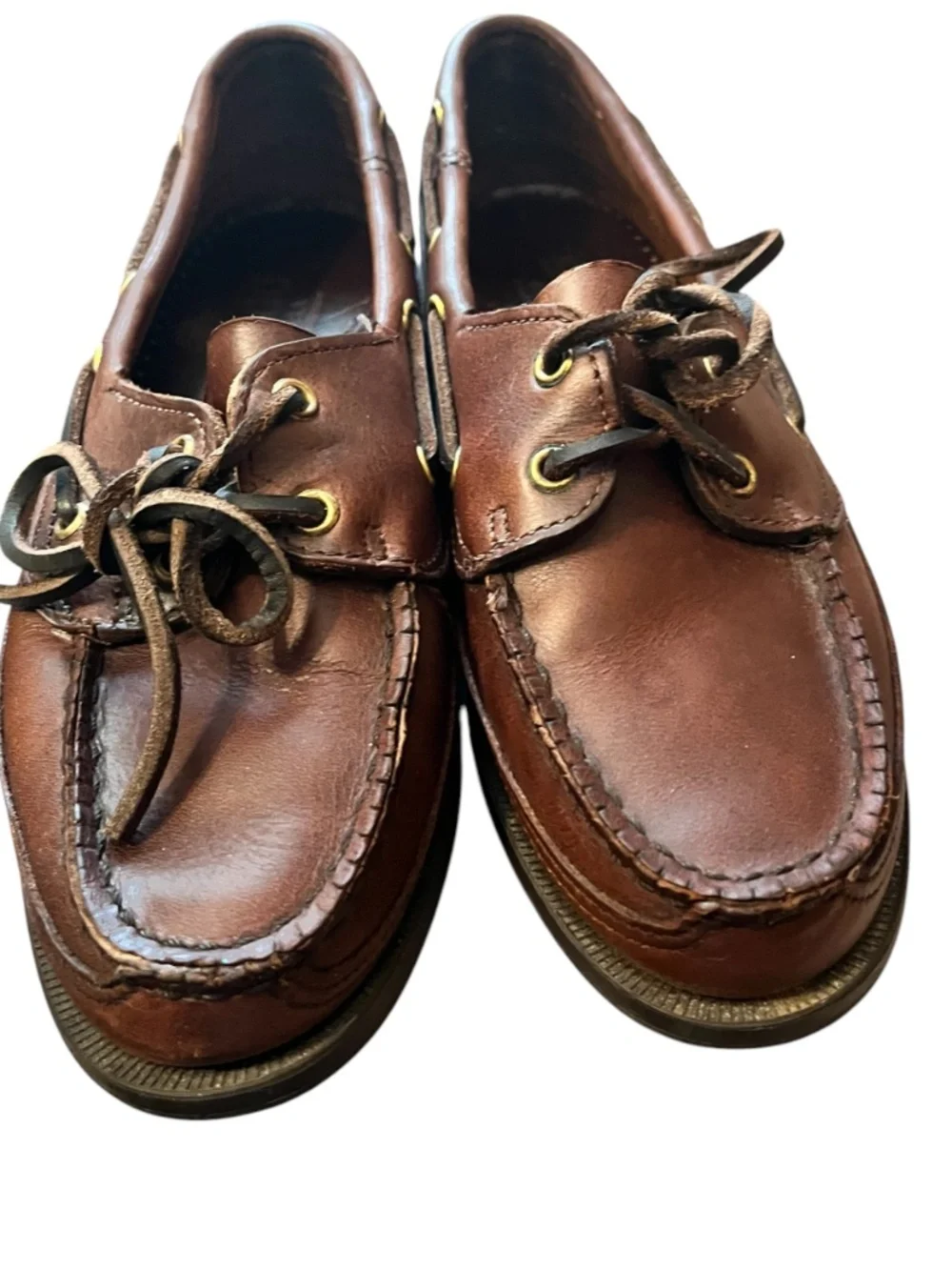 Sebago Women’s Made in USA Leather Casual Loafers in Cognac Sz-7